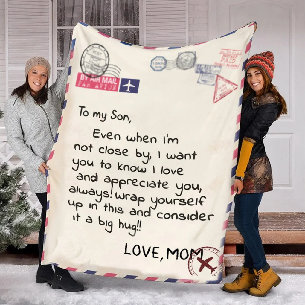 

Creativity Message Letter Flannel Blanket Warm Nap Throw Blanket Home Office Sofa Air Conditioning Thanksgiving Message Blanket