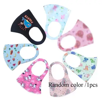 

1PC Kids Cartoon Print Mouth Mask Warm Boy Girl Ice Silk Cotton Windprood Mask Fits Kids Breathable Mouth Face Mask Wholesale