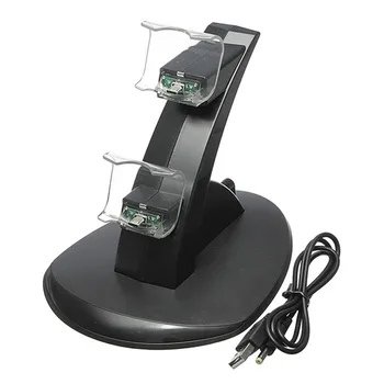 

2 Game Controller Charger Station Stand For PS4 Controller Top Selling Black PVC Material Dual USB Charging Dock