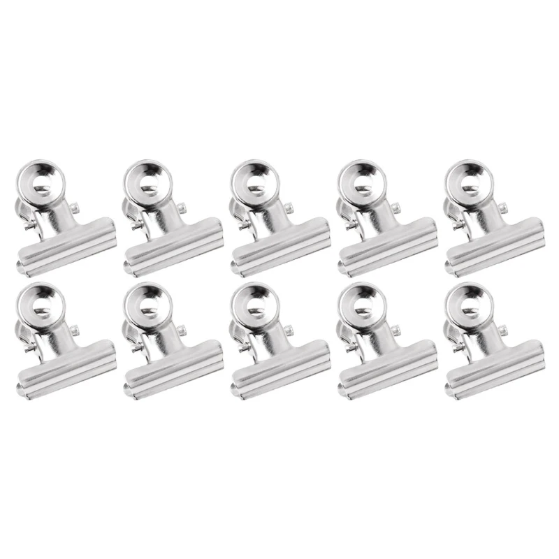 

10Pcs Metal Bulldog Grip Clip Food Sealer Bag Clamp Paper Document Ticket Binder