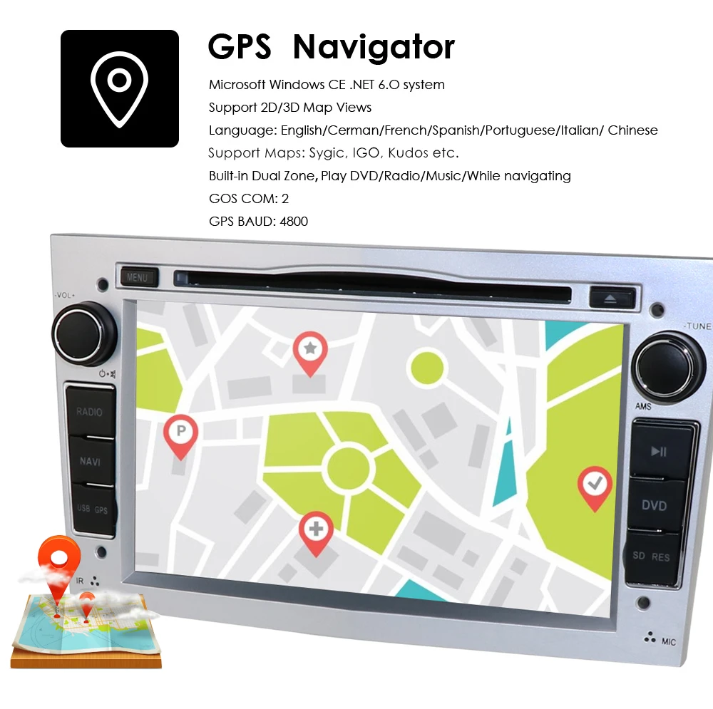 Автомагнитола 2DIN мультимедийный стерео плеер с DVD GPS для Vauxhall Opel Astra H G J Vectra Antara Zafira