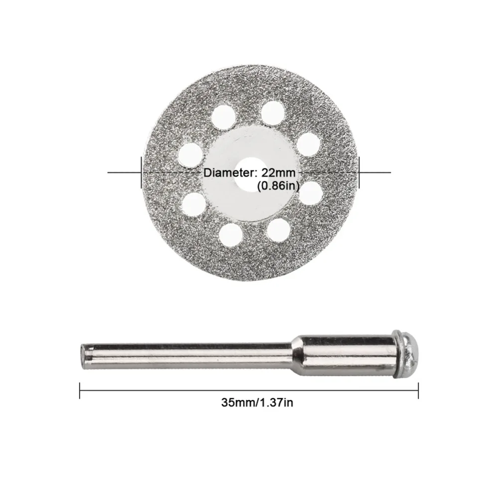 10Pcs with 2Pcs Mandrels Portable Rotary Tool Circular Saw Blades Cutting Discs Mandrel For Dremel Cut Off Accessories