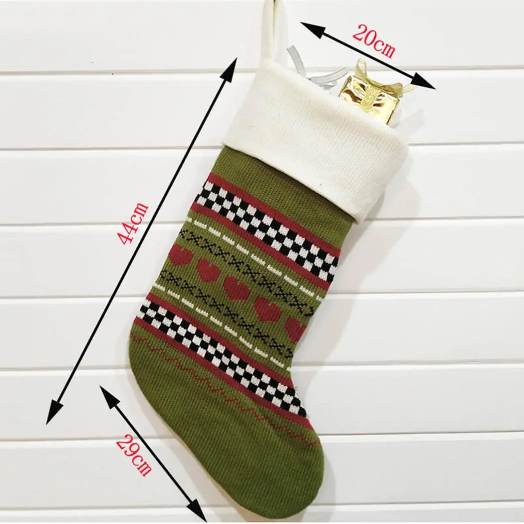 DIY декоративные украшения Рождественский подарок принты носки Рождество, вечерние украшения зеленый белый большой подарок сумка