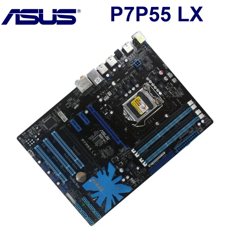 Разъем LGA 1156 ASUS P7P55 LX рабочего Материнская плата P55 LGA1156 i3 i5 i7 DDR3 16G материнская плата ATX USB2.0