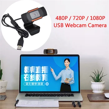 

480P/720P/1080P Mini HD USB Webcam Adjustable Angle Video Recorder Webcast Camera for Live Online Class Video Laptop PC Computer