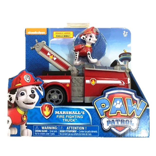 Подлинный Игрушечный Набор Paw Patrol игрушечный автомобиль Эверест Аполлон трекер Райдер Скай прокрутка фигурка аниме модель детские игрушки - Цвет: Marshall Box