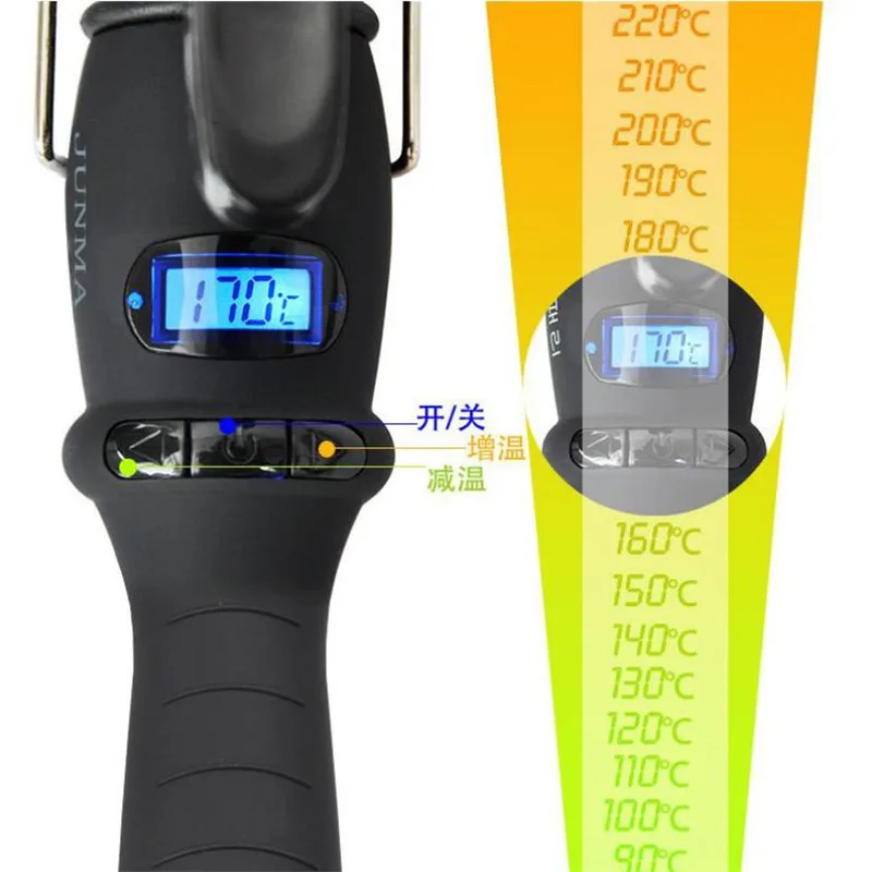32mm 38mm Ceramic Hair Curler LED Digital Temperature Display Curling Iron Roller Curls Big Waver Professional Styling Tool 2#