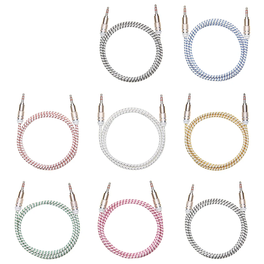 Colorful Jack 3 5mm Audio Cable Candy Car AUX Cable Headphone Extension Code for Phone Car Headset Speaker 50pcs lot