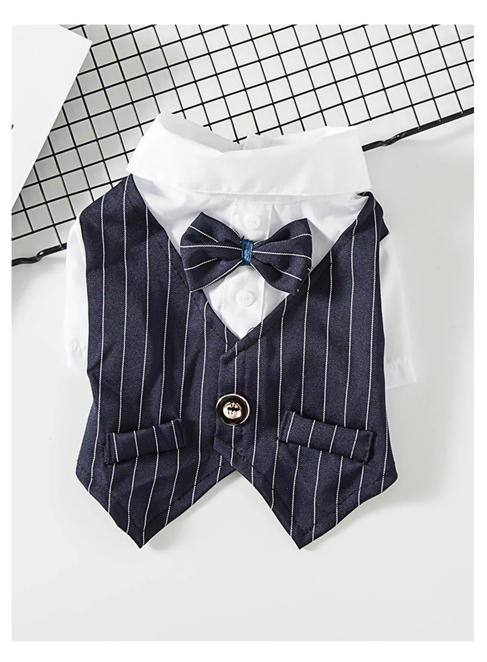 Pet Dog Cat Clothes Prince Tuxedo Bow Tie Suit Puppy Costume Jumpsuit Coat Gentleman Dog Clothes Wedding Suit Dog Formal Shirts (6)
