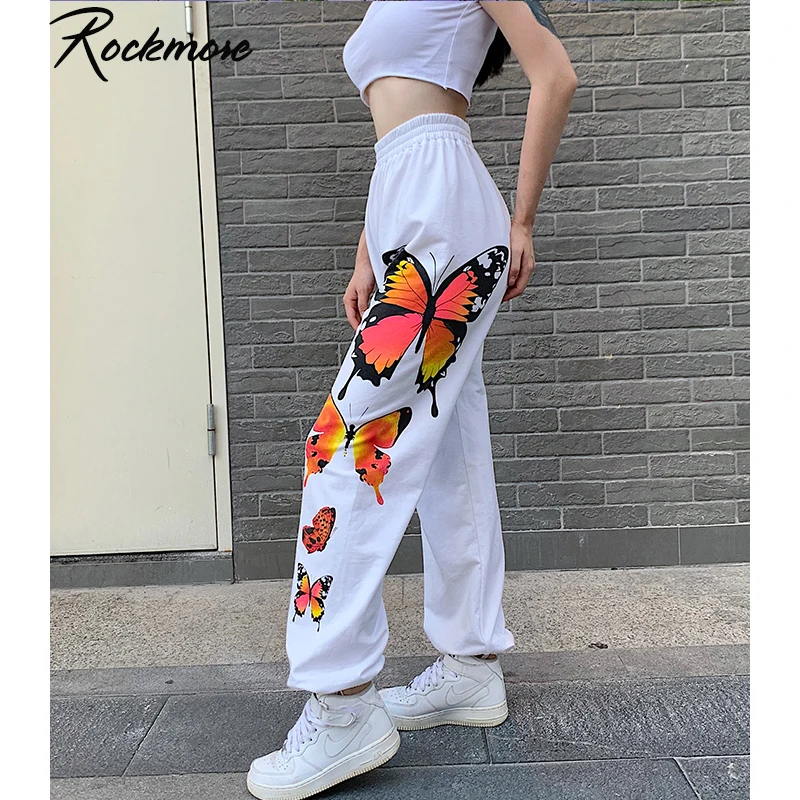 Rockmore Butterfly Print Sweatpants Women Plus Size Pencil Pants Harajuku Loose Joggers Cute High Waisted Trousers Streetwear Rockmore Butterfly Print Sweatpants Women Plus Size Pencil Pants Harajuku Loose Joggers Cute High Waisted Trousers Streetwear