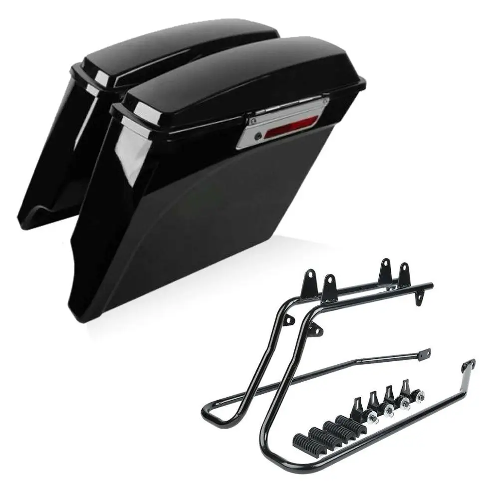 Жесткая седельная сумка для мотоцикла + конверсионный Кронштейн Harley Softail Fat Boy 1986