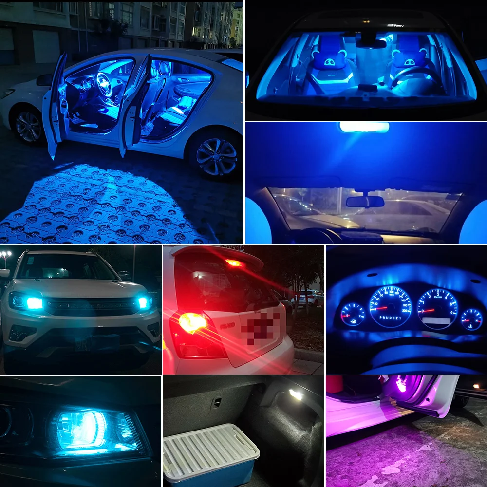 Ampoule LED pour voiture T10 W5W 194 168 COB SMD, 12V, orange/bleu glacier  6000K, lumière pour miroir de maquillage - AliExpress