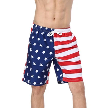 

Men's Printed Swim Trunks Button Down Short Sleeve Hawaiian Shirts