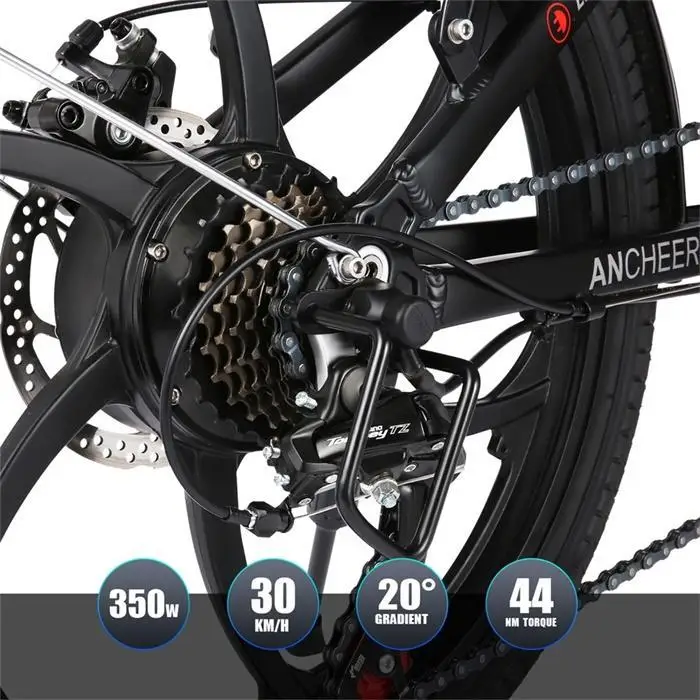 350W Tire Electric Bicycle Beach Cruiser Bike Booster Bike 20inch Lithium Battery Folding Mens Women's ebike 5