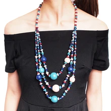 MANILAI, многослойное деревянное ожерелье-чокер с бусинами, для женщин, бохо, ручной работы, из бисера, массивное ожерелье, Этнические украшения