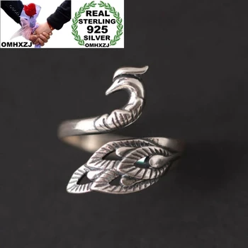

OMHXZJ Wholesale RR1182 European Fashion Fine Woman Girl Party Birthday Wedding Gift Phoenix Peacock 925 Sterling Silver Ring