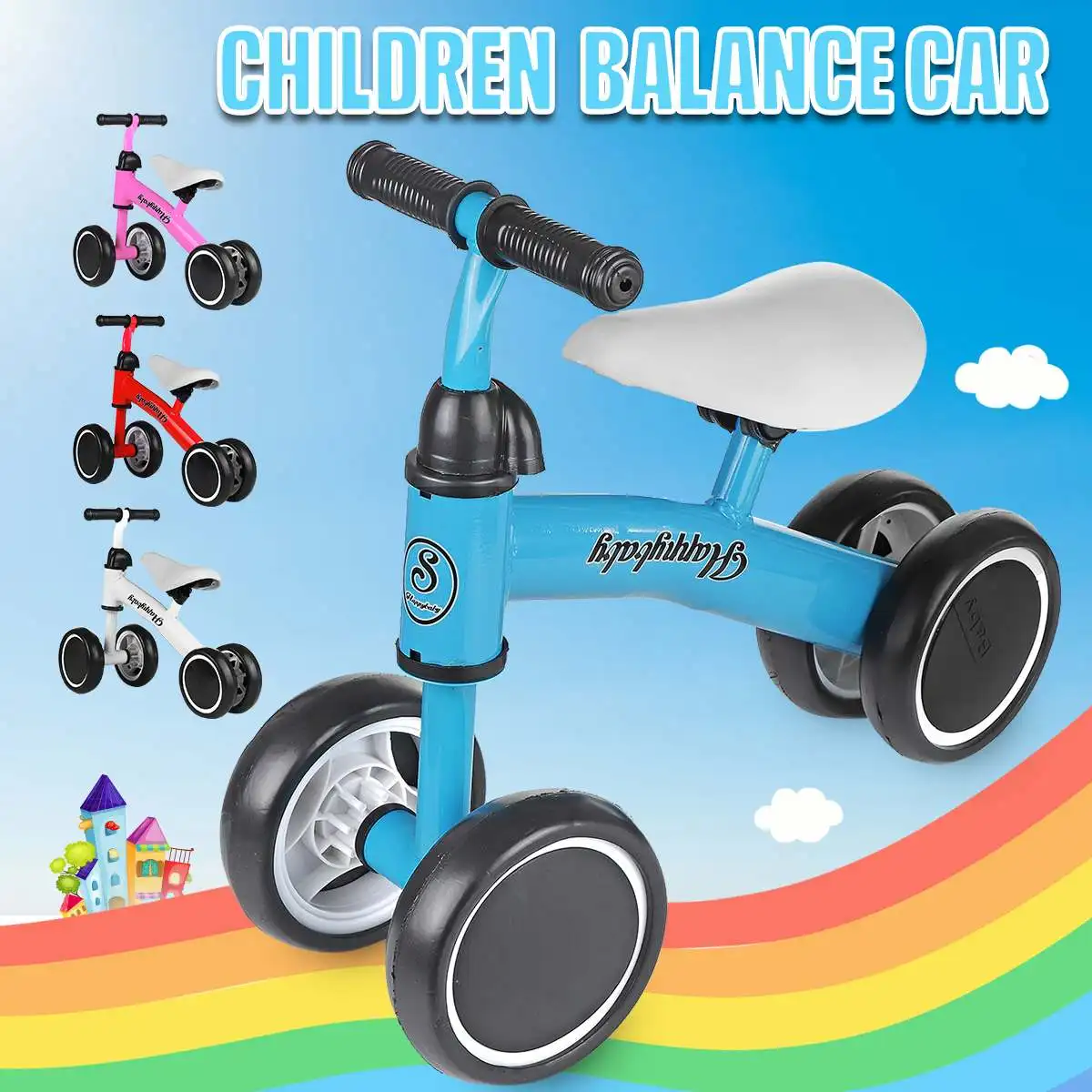 Niños bicicleta de equilibrio bicicleta Walker de interior al aire libre para 1-3 años de edad Mini 3-Scooter de rueda de coche en coche regalo de Juguetes