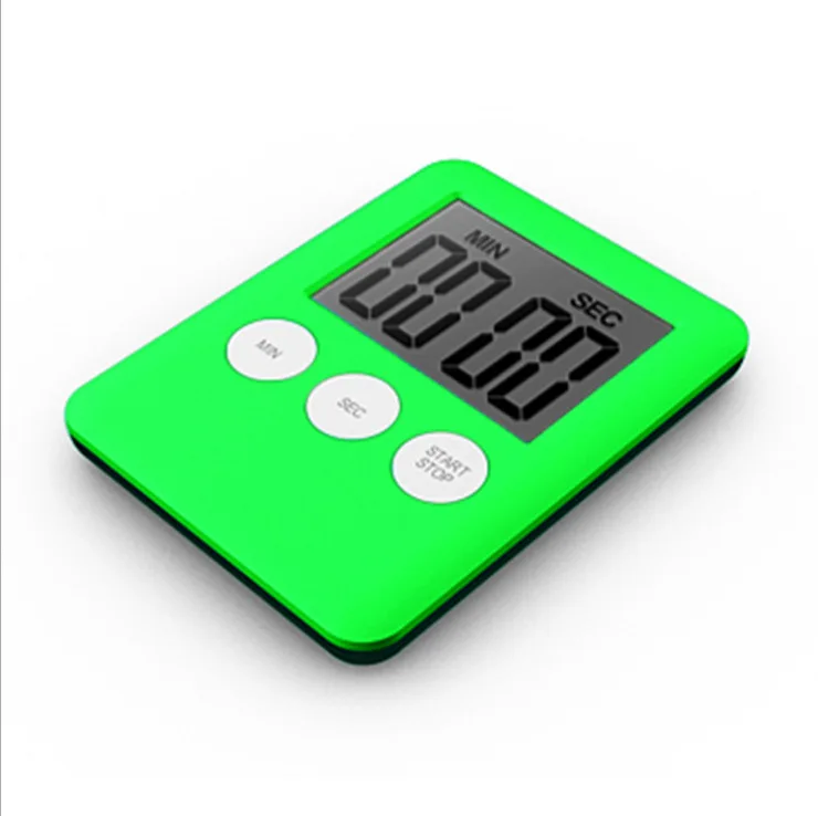 Ультра-тонкий ЖК-дисплей цифровой экран кухонный таймер квадратный кулинарные часы обратный отсчет будильник Сна секундомер термометр магнитные часы - Цвет: D
