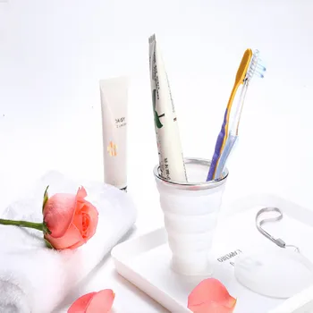 

180ml Drinkware Tools Coffee Cup Solid Color Water Folding Gargle Cup For Outdoor Travel Tea Glass Cup Silicone Cups Travel