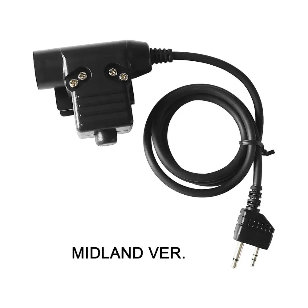 Tactical headsetU94 PTT система Военная гарнитура адаптер Plug Push to Talk для Kenwood/Motorola 2-way/Motorola/ICOM/Midland/Phon - Цвет: Midland