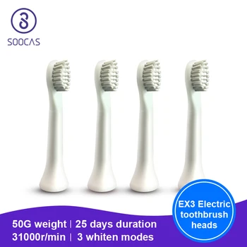 PINJING SO WHITE EX3 головка зубной щетки Youpin SOOCAS электрическая ультразвуковая автоматическая зубная щетка перезаряжаемая для взрослых водонепрон...
