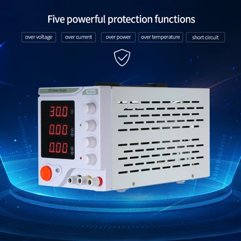 

DC Electrical Source Regulated DC Power Supply Switching Power 3 Digits Display LED 0-30V 0-10A High Precision Adjustable Mini