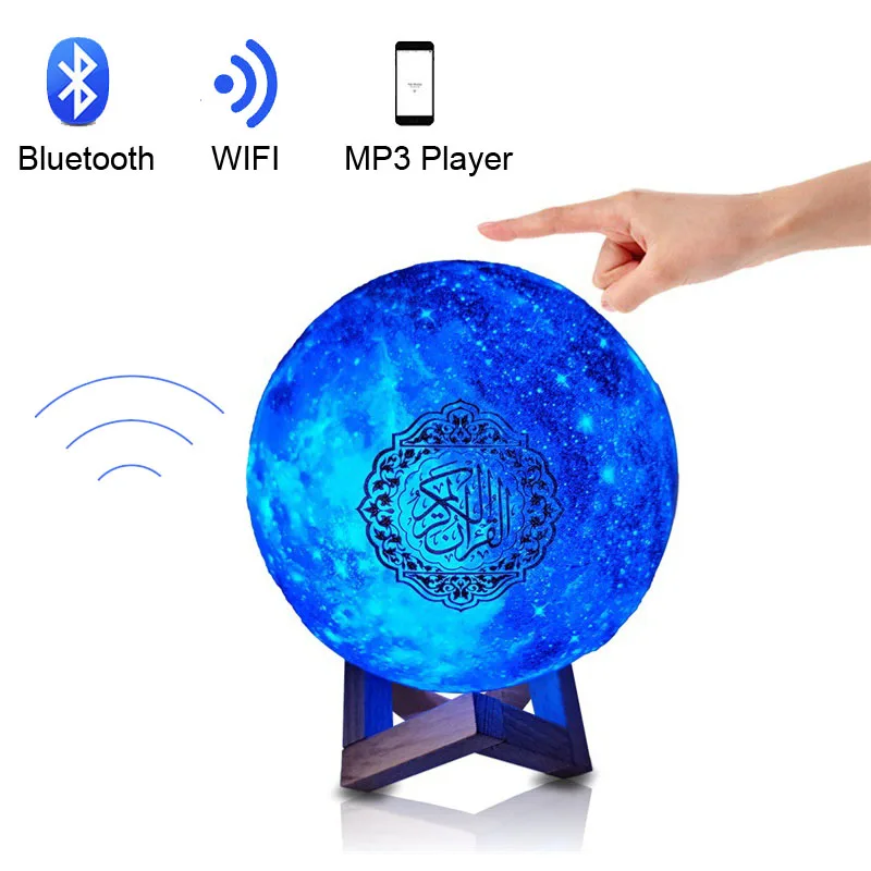 LED Moon Lamp Quran Speaker Bluetooth MP3 Music Player Muslim Eid Ramadan Light Islamic Gift | Лампы и освещение