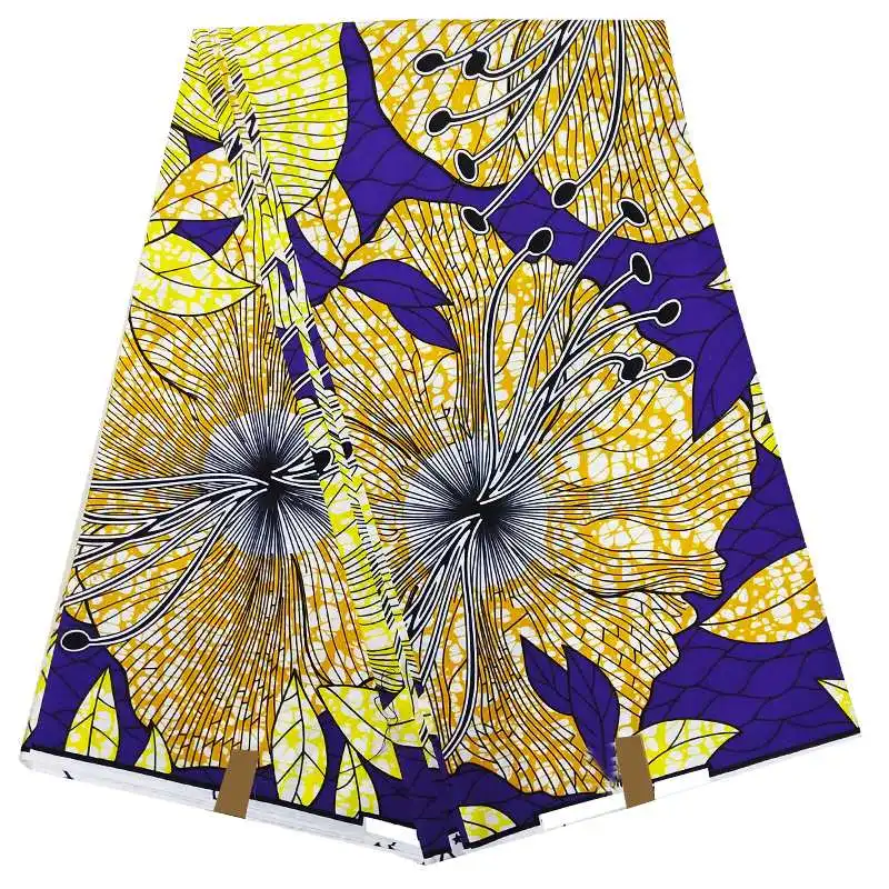 

african wax prints fabric veritable soft 100% cotton 6 yards/pcs guarantee ankara dutch real wax for dress patchwork sewing 0011