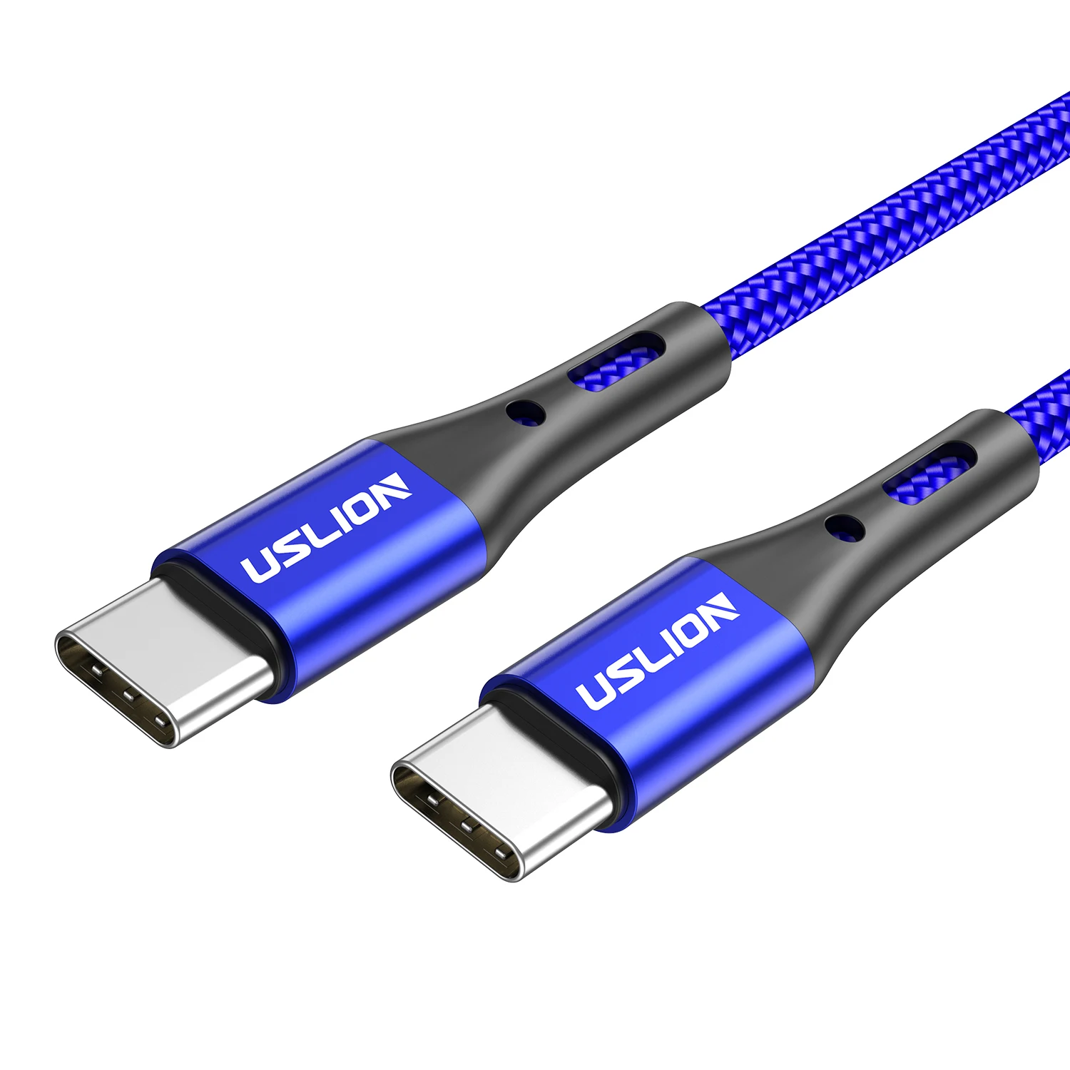 Синий USLION USB C-type C кабель для быстрой зарядки 60 Вт PD кабель QC 3,0 Быстрая зарядка для мобильного телефона зарядный провод USB C кабель для передачи данных - Цвет: Синий