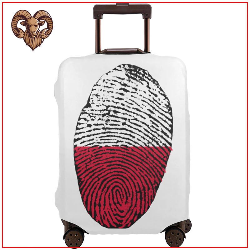 Poland Flag Fingerprint travel accessories Protector Luggage Cover tag Travel Suitcase 2020 new funny DIY design cute | Багаж и сумки