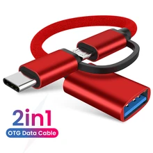 2 w 1 kabel USB 3.0 OTG kabel USB typ C Micro USB na USB 3.0 Adapter konwerter kabel linii danych dla Huawei dla MacBook U dysku