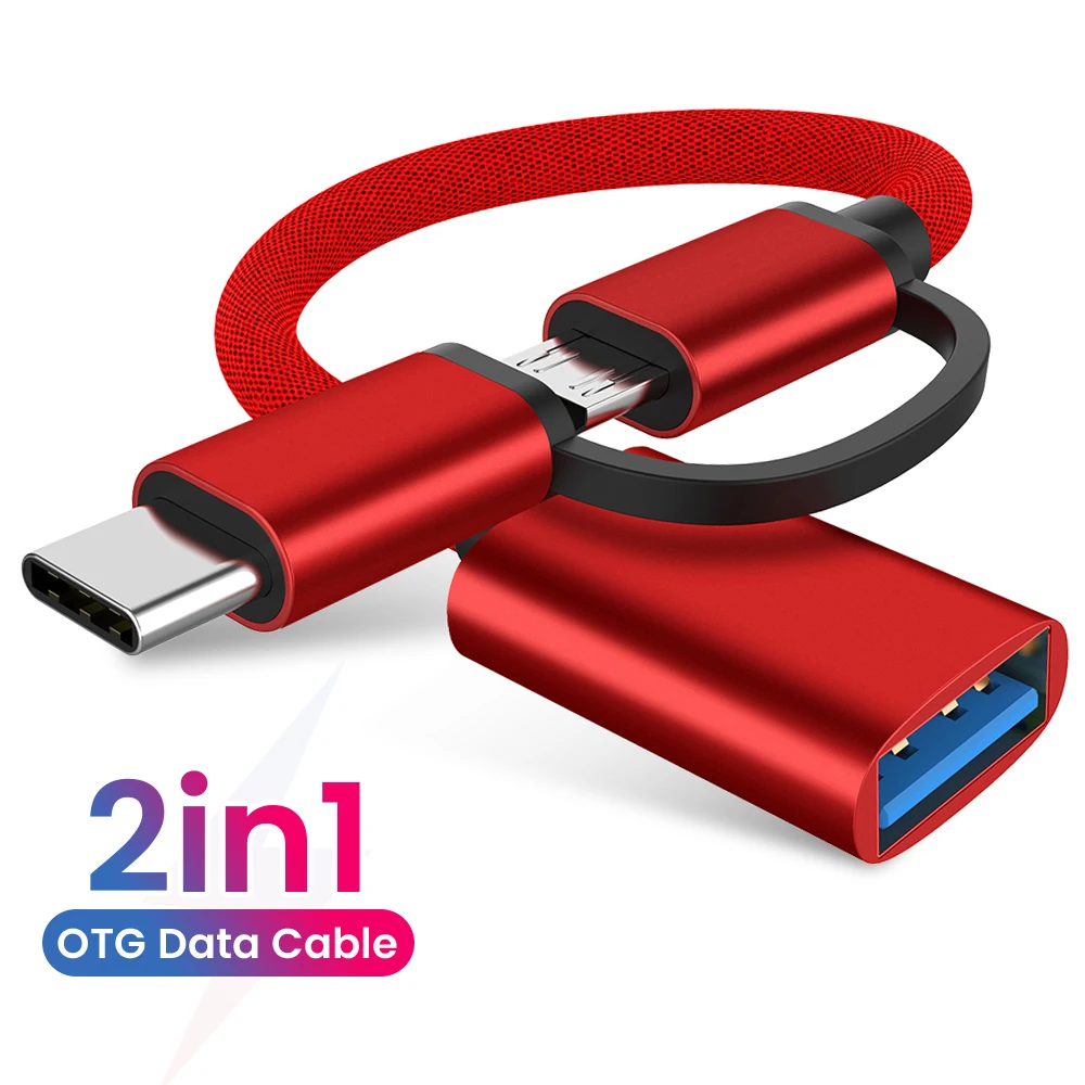 Кабель-адаптер USB 3 0 OTG 2 в 1 кабель-переходник с Micro Type C на кабель-преобразователь