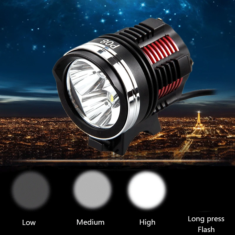 Водонепроницаемый налобный фонарь 6000 лм 3 светодиодных лампы|front bike light|bike lightno