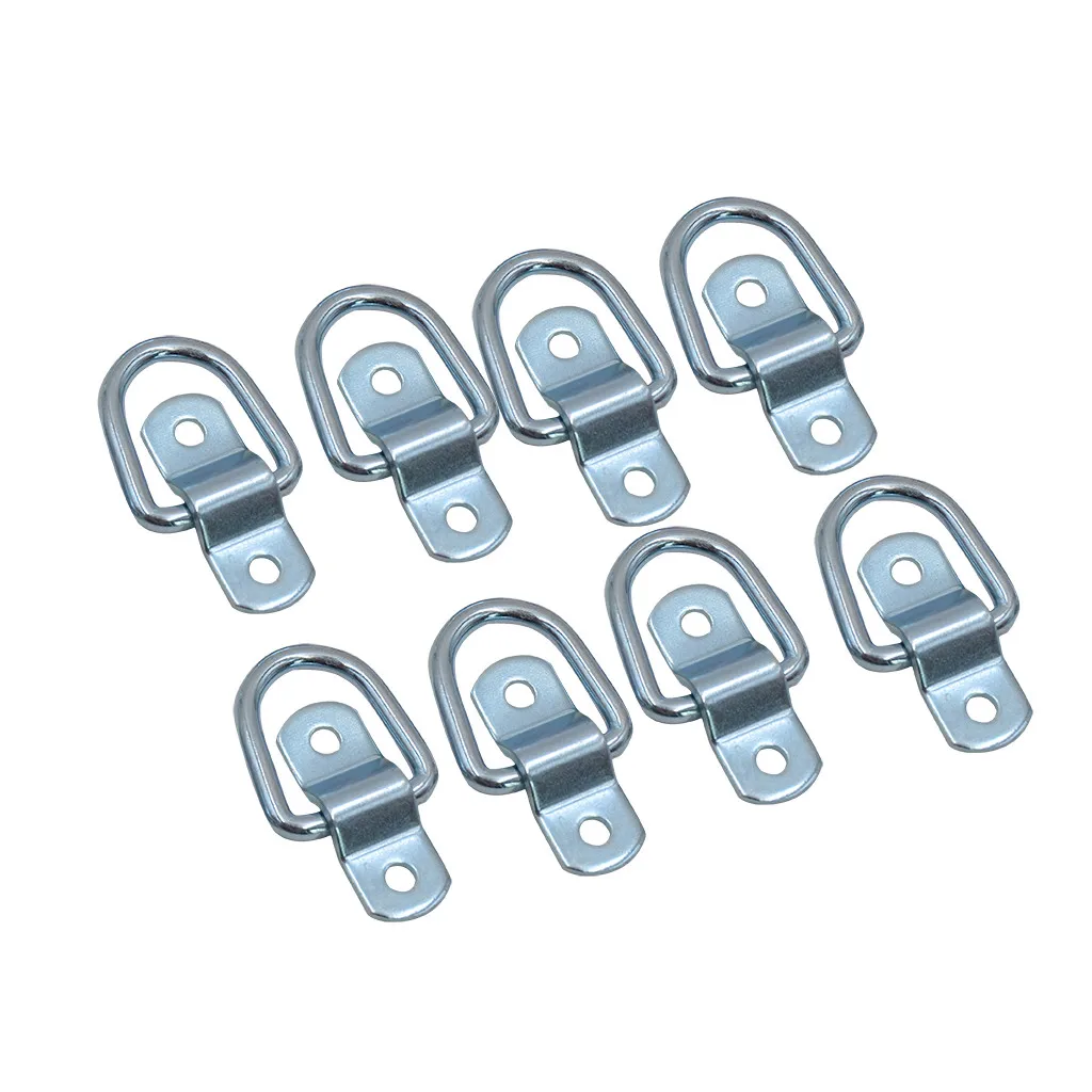 Gancho de amarre de hierro con anillo de tracción en D, amarre de 8 piezas para camión, barco, remolque, utilizado como anclajes para cinturones motocicleta # N - AliExpress