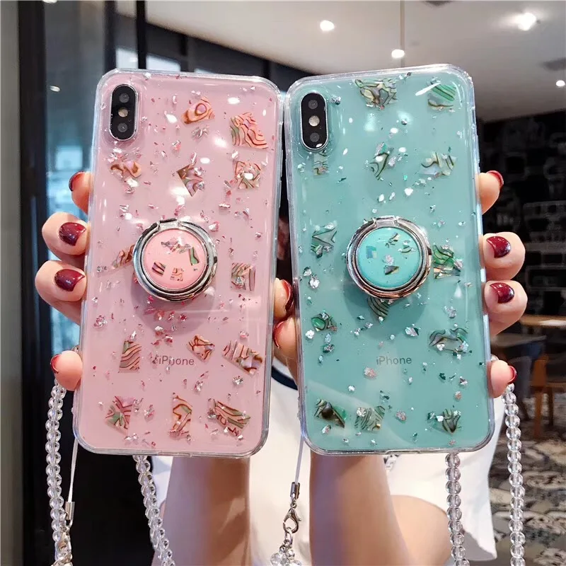 

Crystal chain ring Jelly Glitter Sequins Phone Case For Xiaomi redmi K20 Pro cover For Xiaomi Mi A3 Lite MI 8 LITE MI 9 Mi 6 X
