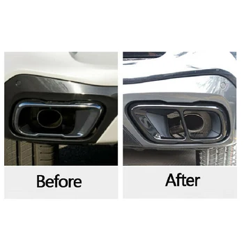 

Not fade Exhaust Mufflers Cover Trim Decoration For BMW X5 G05 X7 G07 2019 2020 2pcs Car Black Wear-resistant