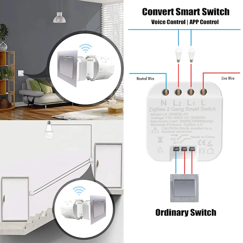 diy, com botão de apertar, controle tuya,