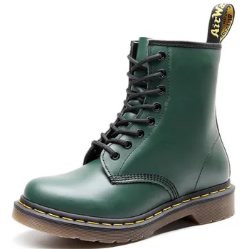 

High-top riding boots female British style couple short boots women 100% Cowhide leather boots large size shoes woman boots 48