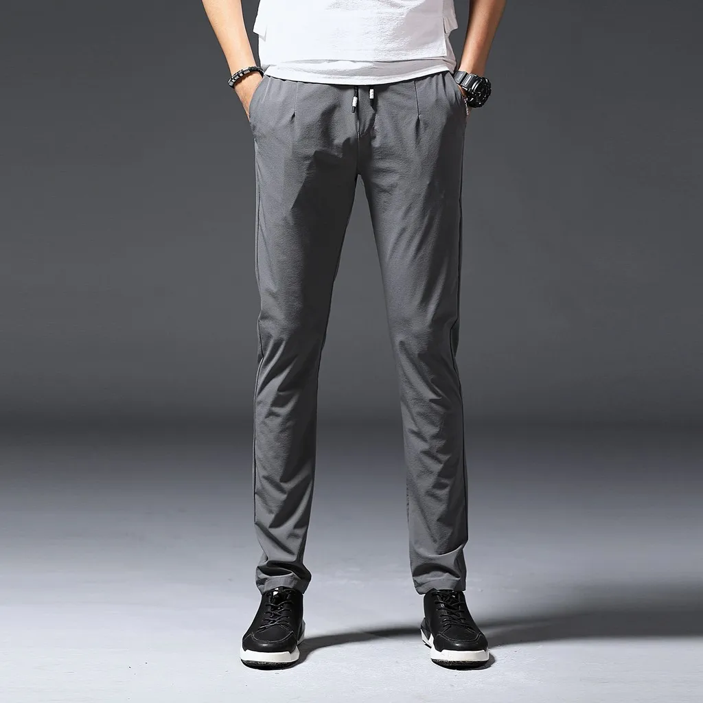 Vogue Jogger мужские новые стильные модные однотонные повседневные Прямые тактические штаны с завязками длинные брюки