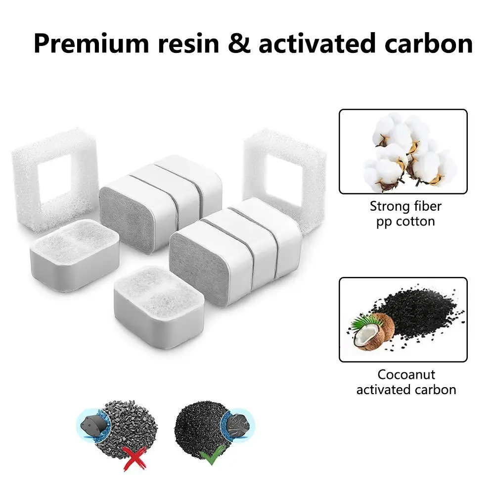 10PCS Pet Water Fountain Replacement Filter Activated Carbon Filters for Ipettie #CW
