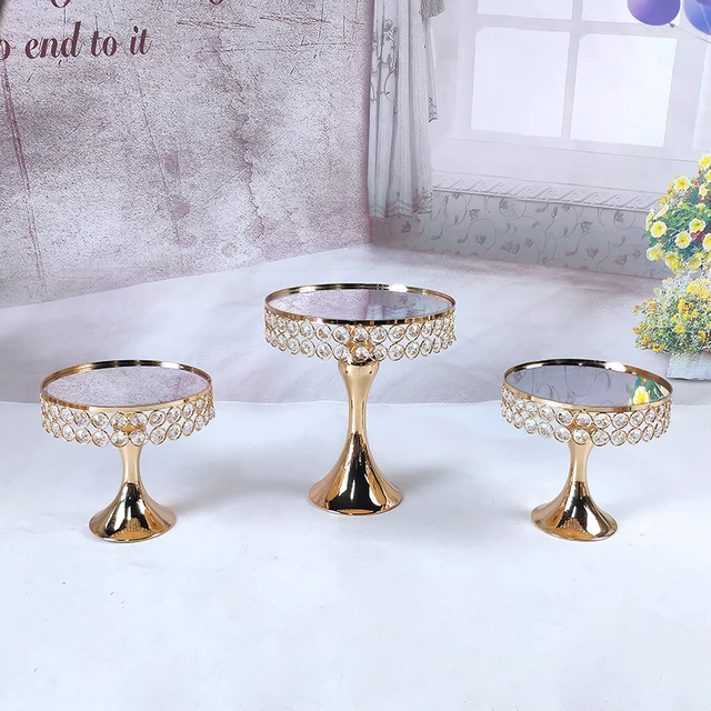 3 Db Arany Ezüst Galvanizáló Torta Állvány Tükör Fém Cupcake Kijelző Esküvői Születésnapi Party Desszert Tányér - Image 6