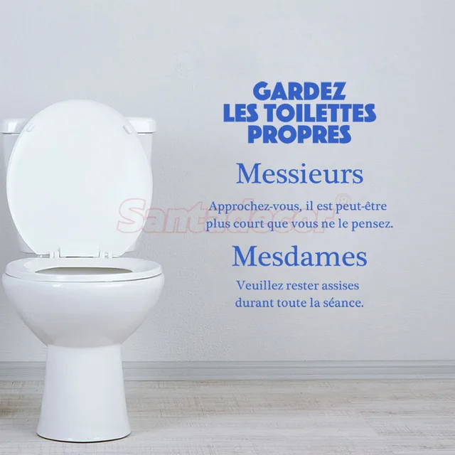 Décoration WC : Sticker mural Messieurs approchez-vous - 8,95 €