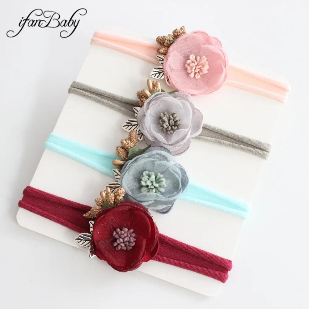 kids nylon headband girl flower headband accessories (23)