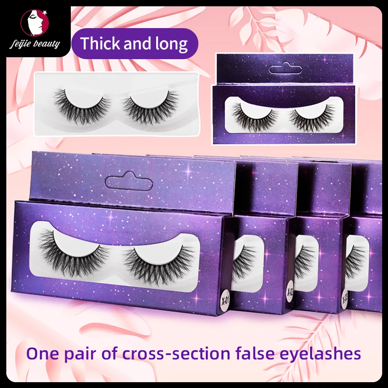 

1Pairs Cross Natural False Eyelashes Thick long Eyelash 2020 Soft Faux Mink Lashes 3D Makeup Lash wholesale Handmade Reusable