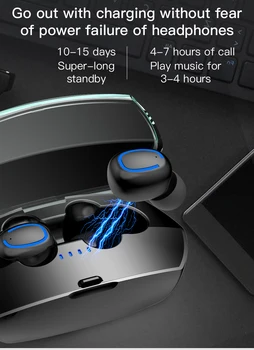 

New Mini Bluetooth Headset TWS Wireless Earbuds Stereo Bluetooth 5.0 Sports Earphone with Charging Box for Android IOS