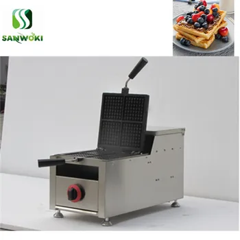 

LPG gas 4pcs Commercial Square shaped Waffle machine lattice waffle baking machine rotary square waffle making machine