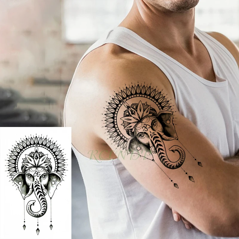 Водонепроницаемые временные тату-наклейки Pegasus крылья Лошадь Животное временная татуировка флэш-тату, боди-арт для девочек женщин мужчин и детей - Цвет: Темный хаки