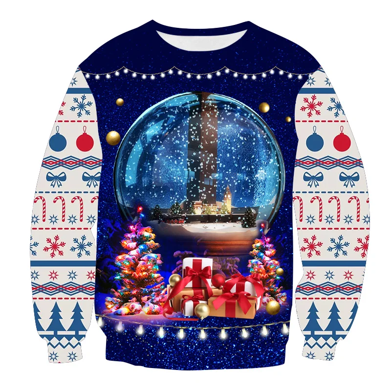 LISCN 3D Уродливый Рождественский свитер для женщин, Рождественский свитер для мужчин, забавные Осенние Топы, пуловер, зимняя одежда размера плюс с длинным рукавом