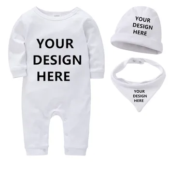 

Custom Infant Baby Rompers Set White Black Newborn Baby Unisex Jumpsuit Onesie Letters Photos Printed Toddler Jumpsuits 0-24M