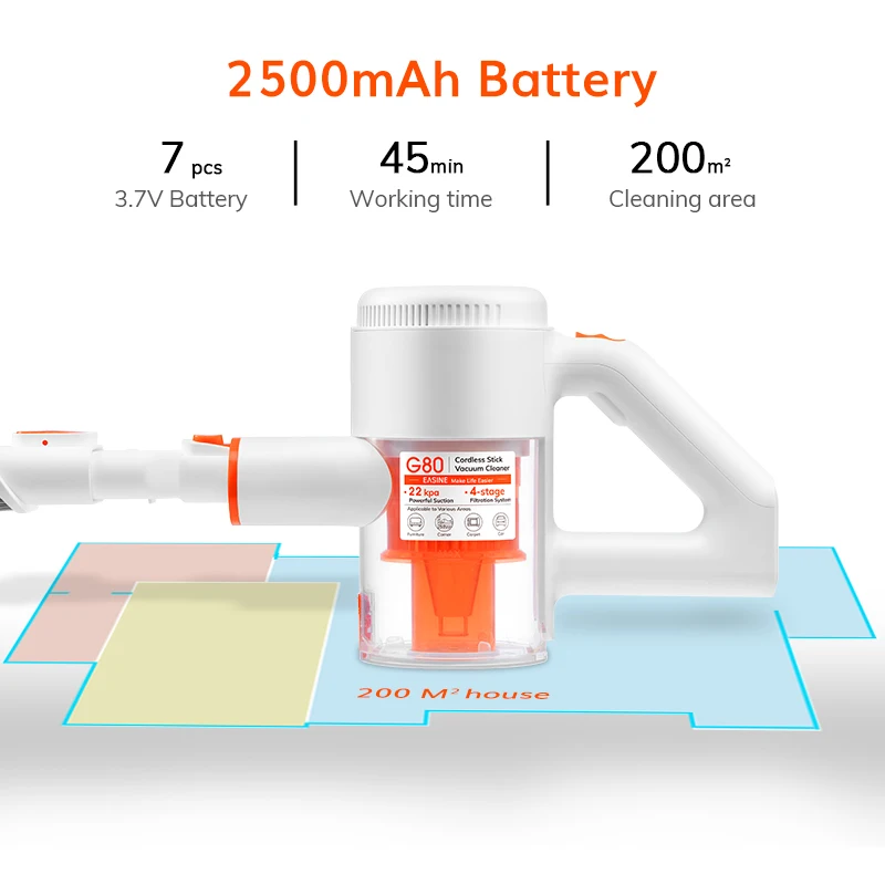 US $139.94 ILIFE G80 Handheld Vacuum Cleaner 22000Pa Powerful Vacuum Cleaner Wireless Small Side Brush And MultiCleaning Head Design